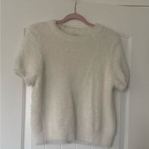 a new day Cream Fuzzy Crew Neck Sweater
